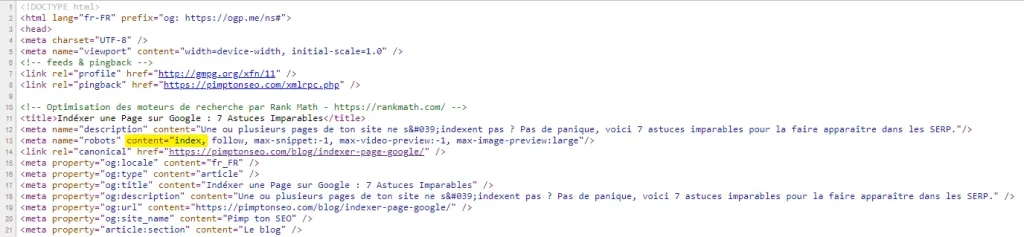 Tuto indexer url index