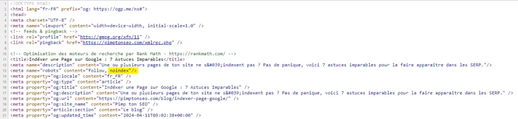 Tuto indexer url noindex