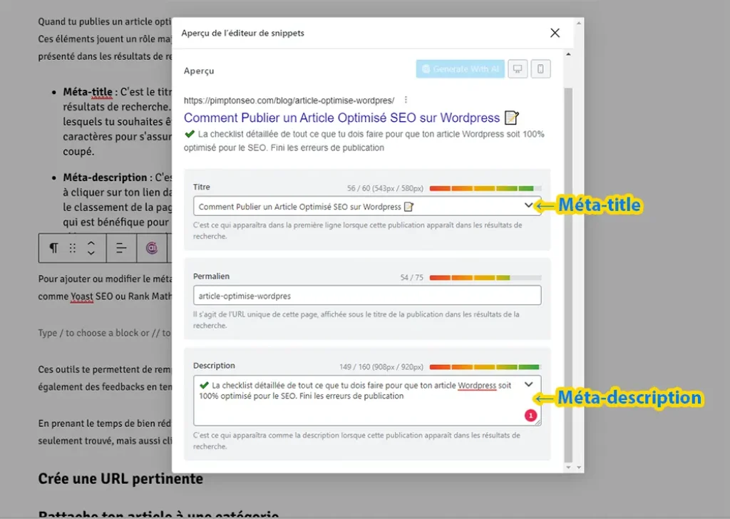 Optimiser metas — Article optimiser article metas