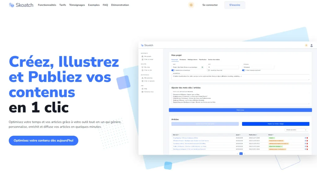 Page d'accueil de Skoatch