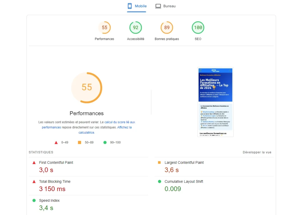 Article outils google pagespeed
