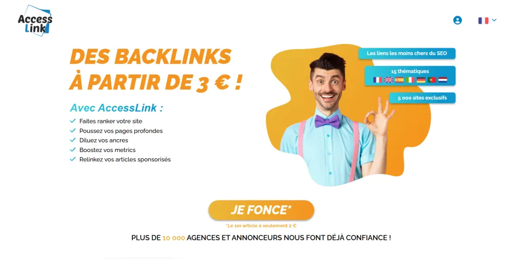 Page d'accueil de Accesslink