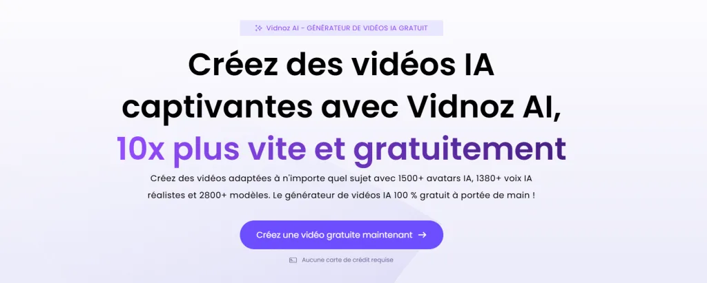 Capture d'écran de Vidnoz AI