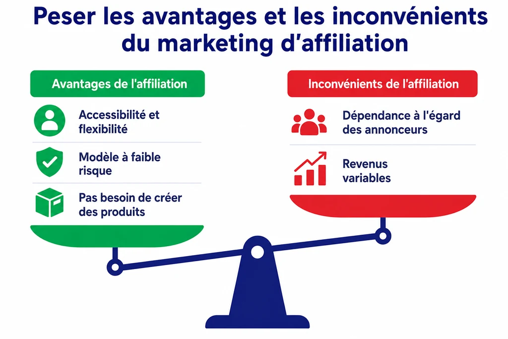 Balance des avantages et des inconvénients du marketing d’affiliation